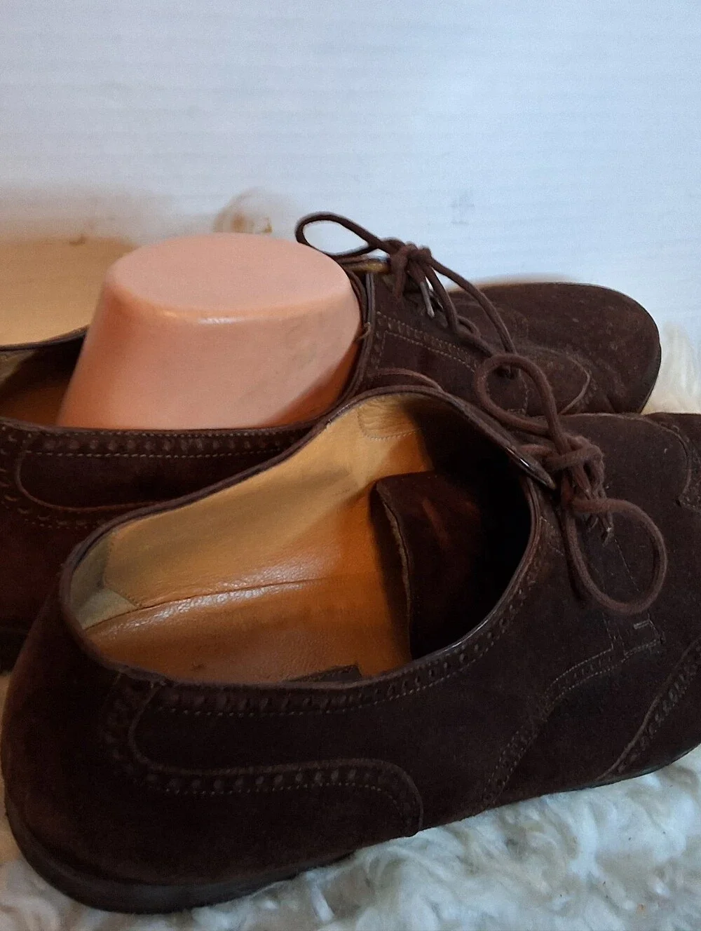 Bally Italian Men’s Brown Suede Wingtip Brogue Oxford Shoes Size 14D